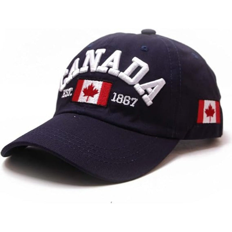 Maple Leaf Baseball Adjustable Unisex Golf Hat with Canada Design
