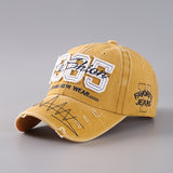 Vintage Lightweight Inspired Distressed Adjustable Baseball Cap with Embroidered Letters