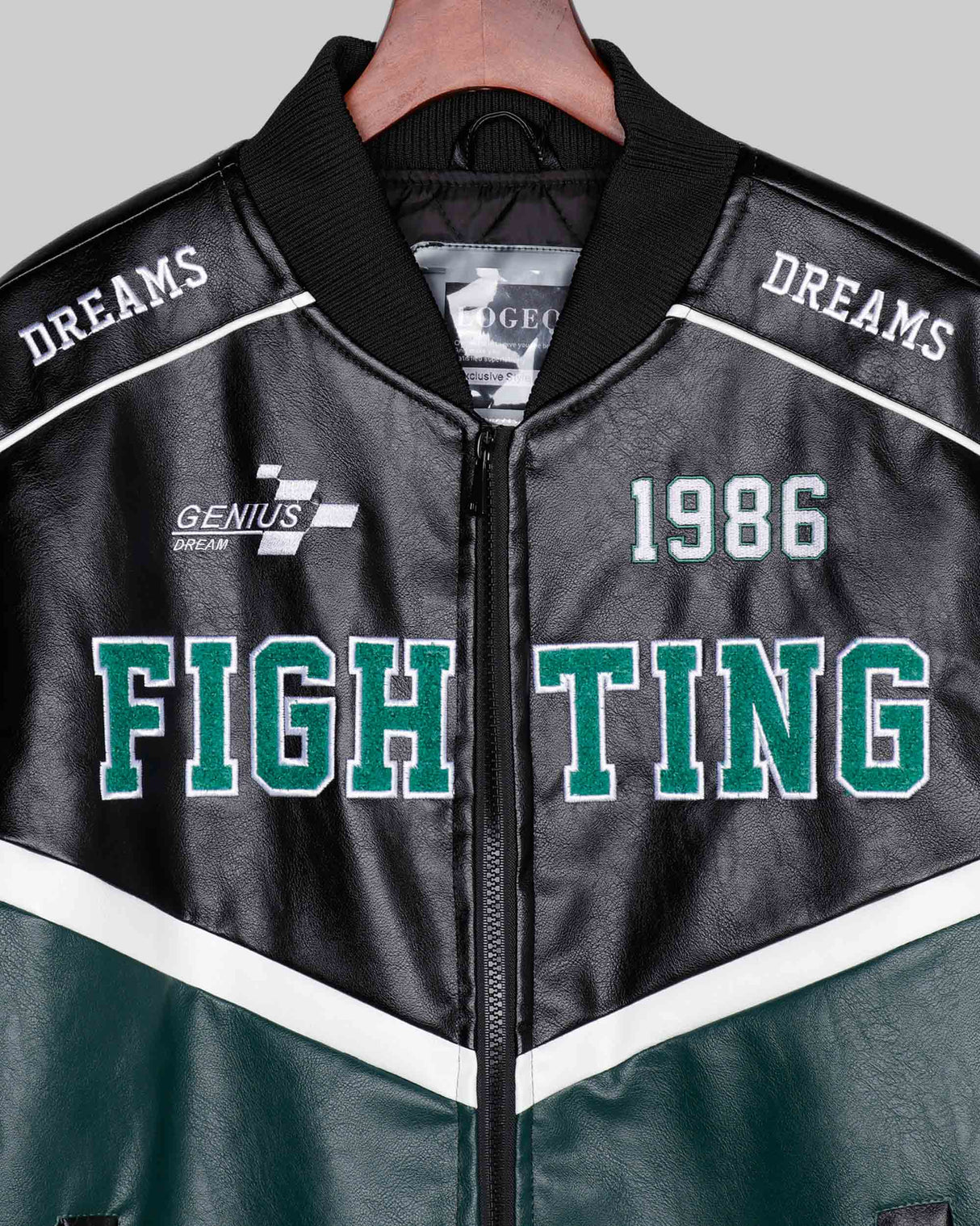 Baseball Jacket with Ribbed Collar