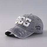 Vintage Lightweight Inspired Distressed Adjustable Baseball Cap with Embroidered Letters