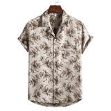 Men’s Short Sleeve Printed Beach Shirt – Casual Summer Hawaiian Tee