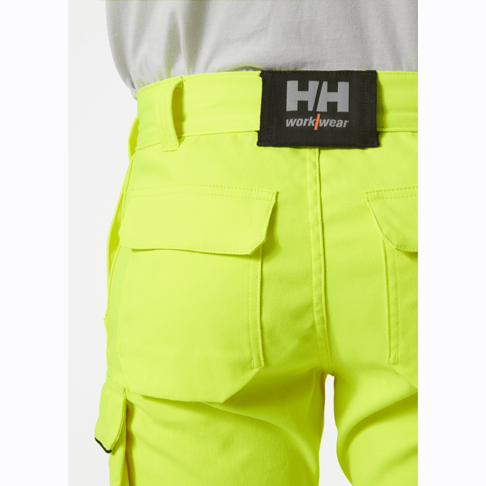 Helly Hansen 77451 Fyre Flame Retardant Work Pants, Class 2 Hi-Vis Yellow/Ebony, 31" Waist 31.5" Leg-C46