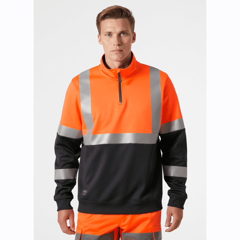 Helly Hansen 79257 Addvis Half Zip Two Tone Hi-Vis Sweatshirt Class 1