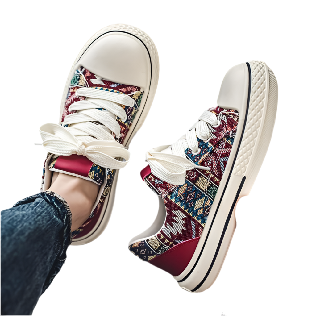 Casual Graffiti Embroidered Canvas Shoes