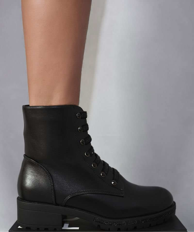 Lace Up Glitter Ankle Boots