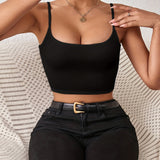 Versatile Summer Crop Top, Backless Spaghetti Strap Cami For Women