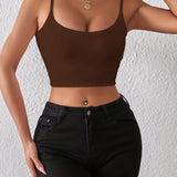 Versatile Summer Crop Top, Backless Spaghetti Strap Cami For Women