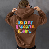 Women’s “THIS IS MY HANGOVER HOODIE” – Oversized Drop Shoulder Hoodie with Back Print