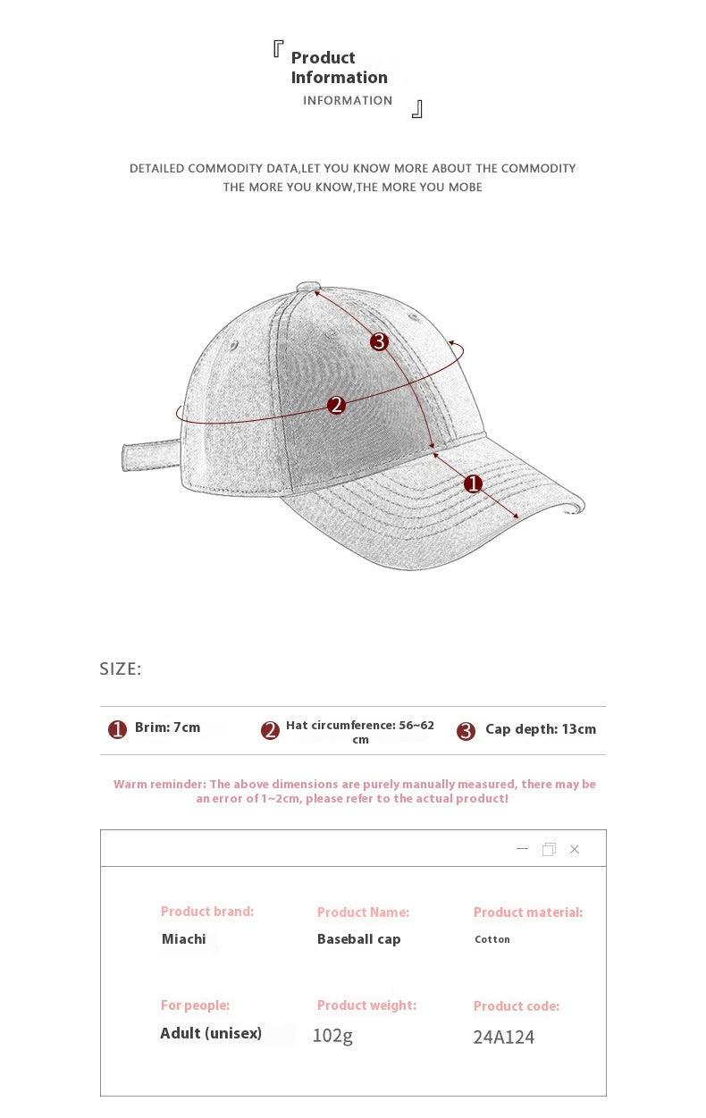 Matching Ripped Letter Print Embroidery Cap – Adjustable Cotton Dome Hat