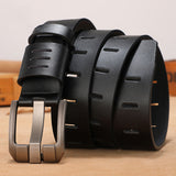 Men's Buckle Jeans Cowhide Leather Belt
