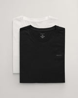 GANT Mens C-Neck T-Shirt 2-Pack Black/White