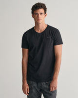 GANT Mens C-Neck T-Shirt 2-Pack Black/White