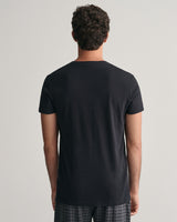 GANT Mens C-Neck T-Shirt 2-Pack Black/White