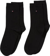 Tommy Hilfiger 2 Pack Womens Crew Socks Black