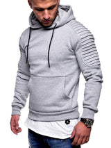 Men's Hoodie Striped Pleated Raglan Sleeve Hoodie