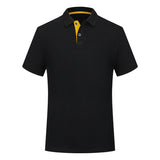 Men’s Solid Color Polo Collar Casual T-Shirt – Classic Slim Fit, Breathable Cotton