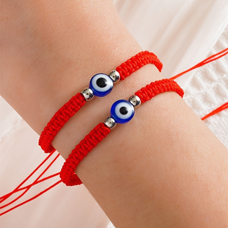 2-Pack Evil Eye Adjustable Friendship Bracelets