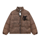 Men's Embroidered Jacket Letter Cotton-Padded