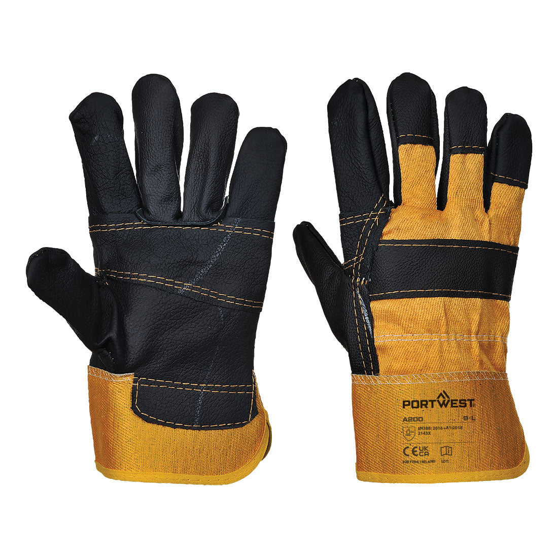 Portwest Leather Rigger 270 Cow Grain Palm Bar Glove