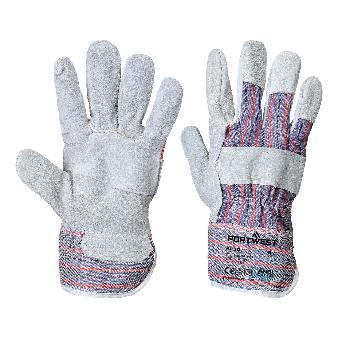 Portwest Leather Rigger 260 Cow Split Palm Bar Glove