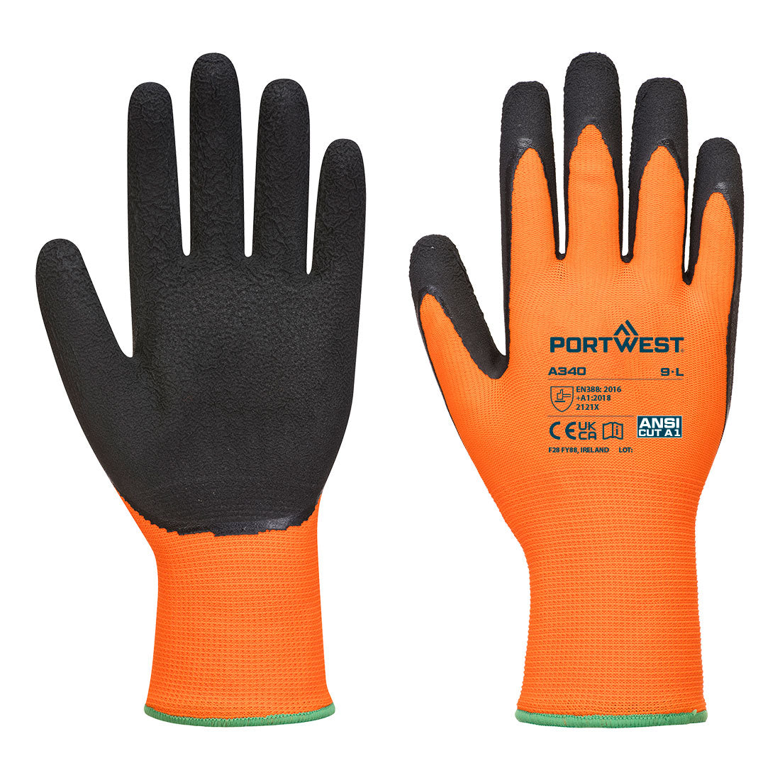 Portwest Grip 13 Latex Foam Hi-Vis Glove