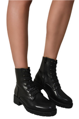 Lace Up Glitter Ankle Boots