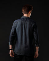 Men's Slim Fit Solid Denim Casual Shirt (ANGLO)