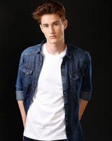 Men's Slim Fit Solid Denim Casual Shirt (ANOKA)