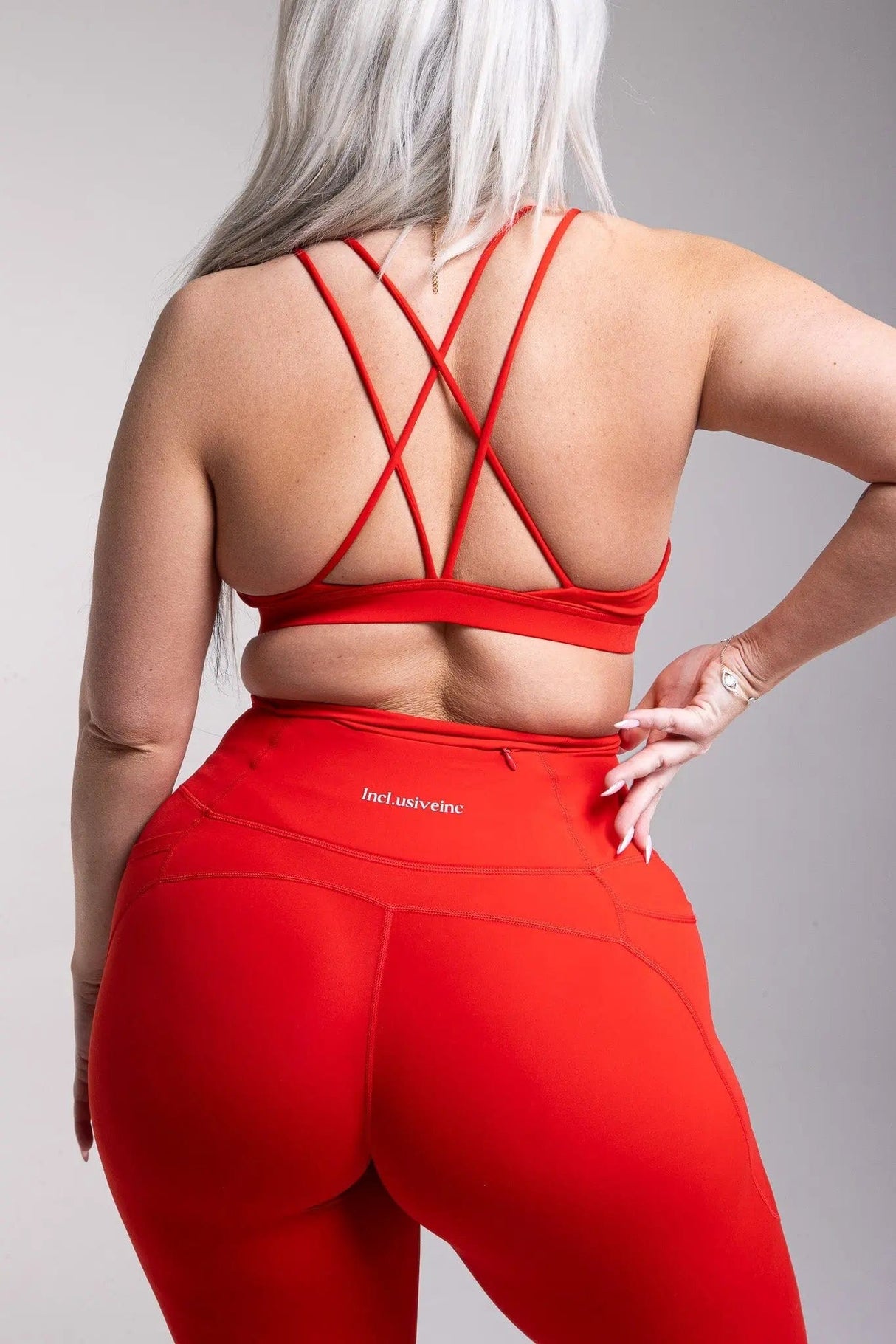 Active Red  Leggings with Pockets