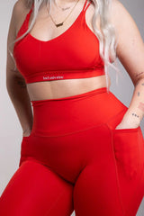 Active Red  Leggings with Pockets