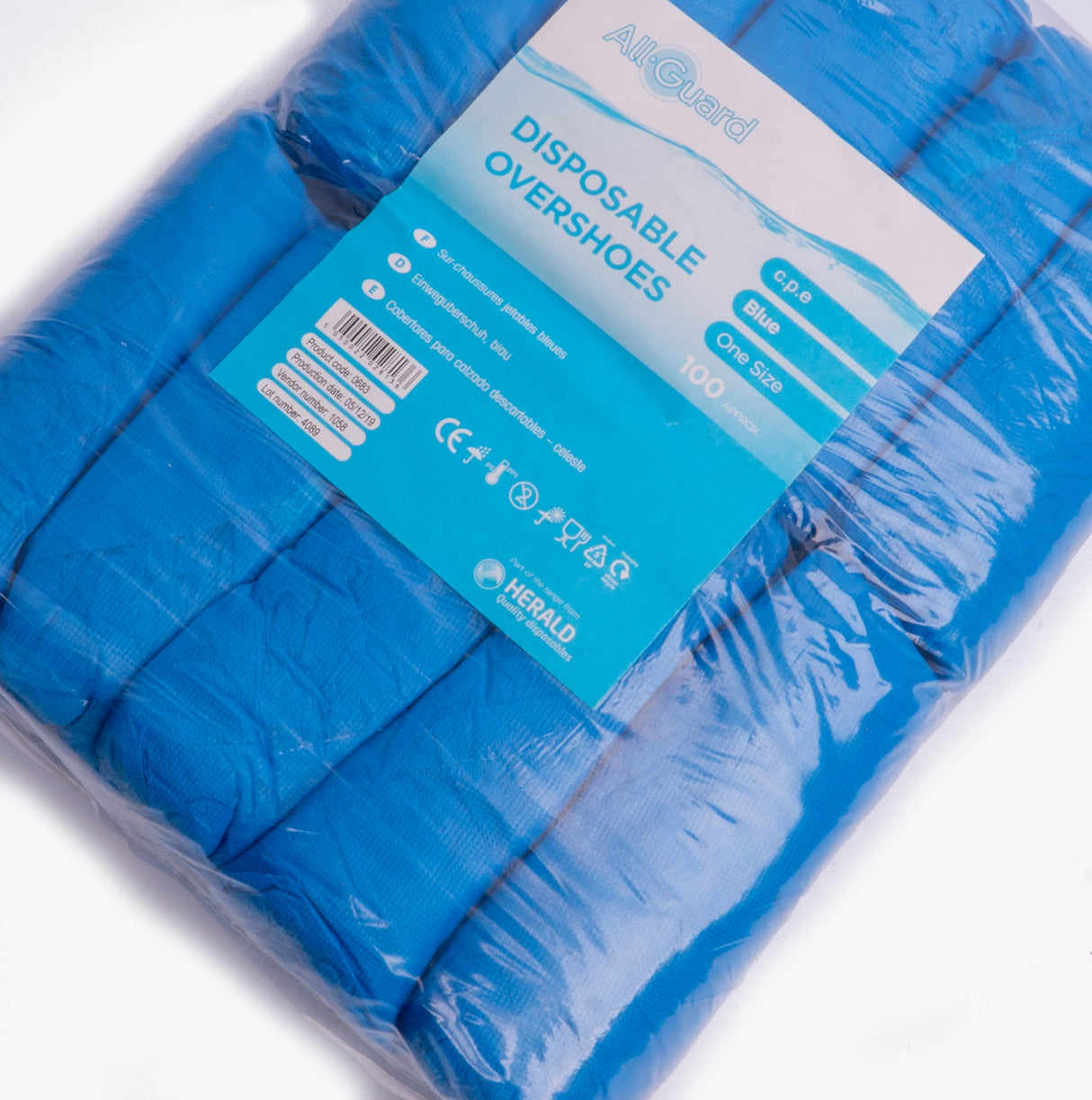 All Guard VERSHOE 100 Pack Disposable Shoes Covers Blue