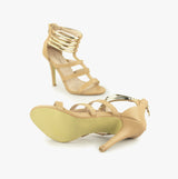 Anne Michelle JUDITH Womens Zip Up High Heel Shoes Camel