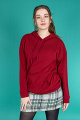 Breastfeeding Hoodie - warm fleece lined in burgundy