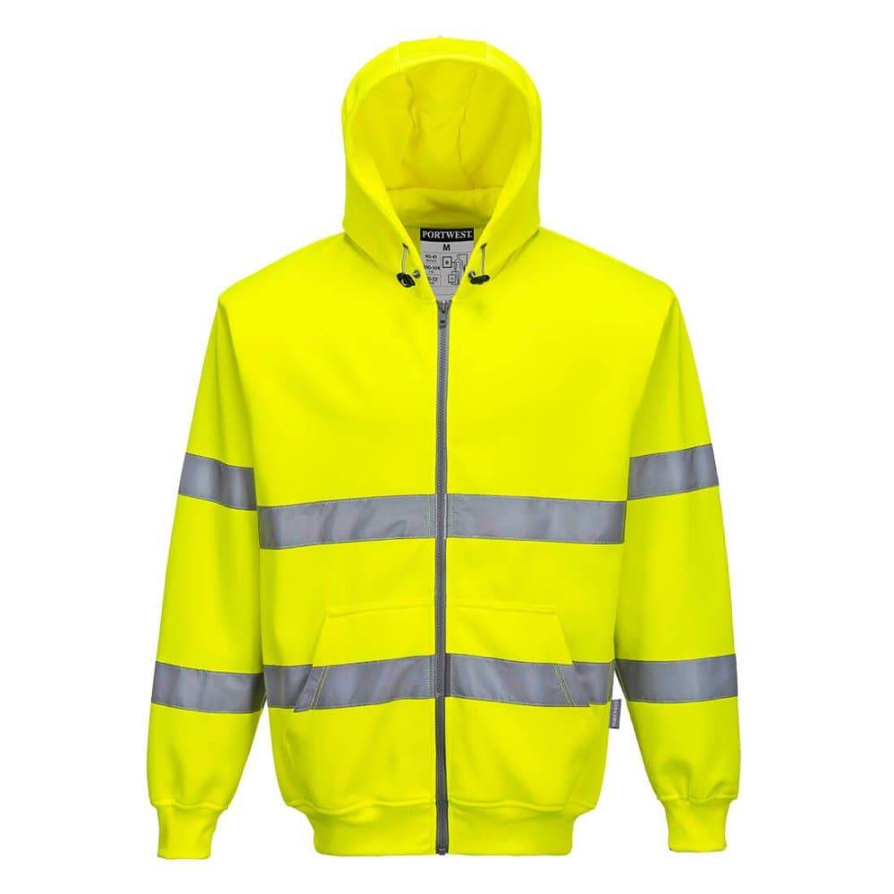 PORTWEST B305 HI-VIS ZIPPED HOODIE