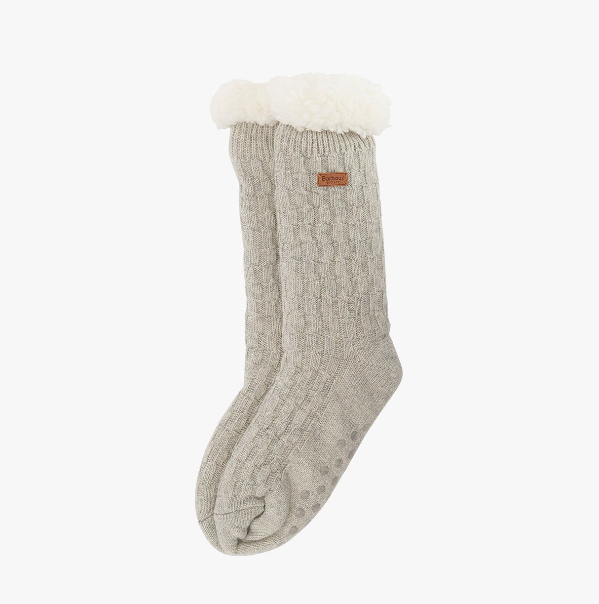 Barbour CABLE KNIT LOUNGE Socks Womens Light Grey Marl