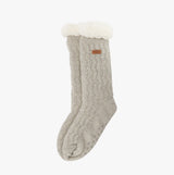 Barbour CABLE KNIT LOUNGE Socks Womens Light Grey Marl