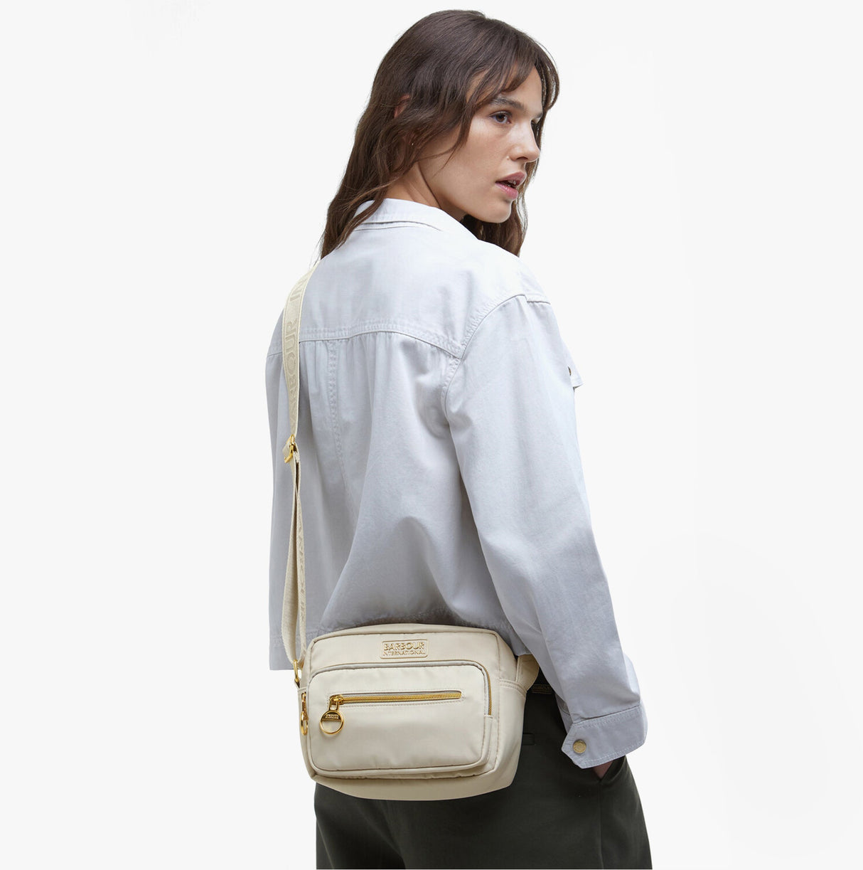 Barbour B.INTL QUALIFY Womens Crossbody Bag Light Pearl