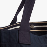 Barbour LOGO Womens Holiday Tote Bag Navy/Stone