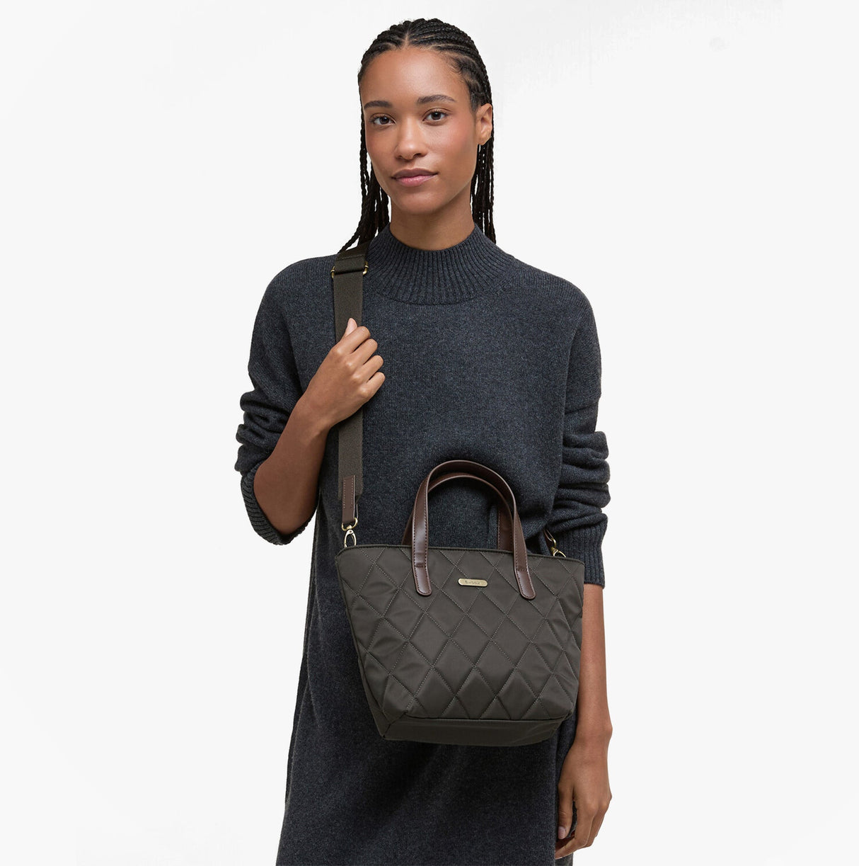 Barbour MINI QUILTED Womens Tote Bag Olive