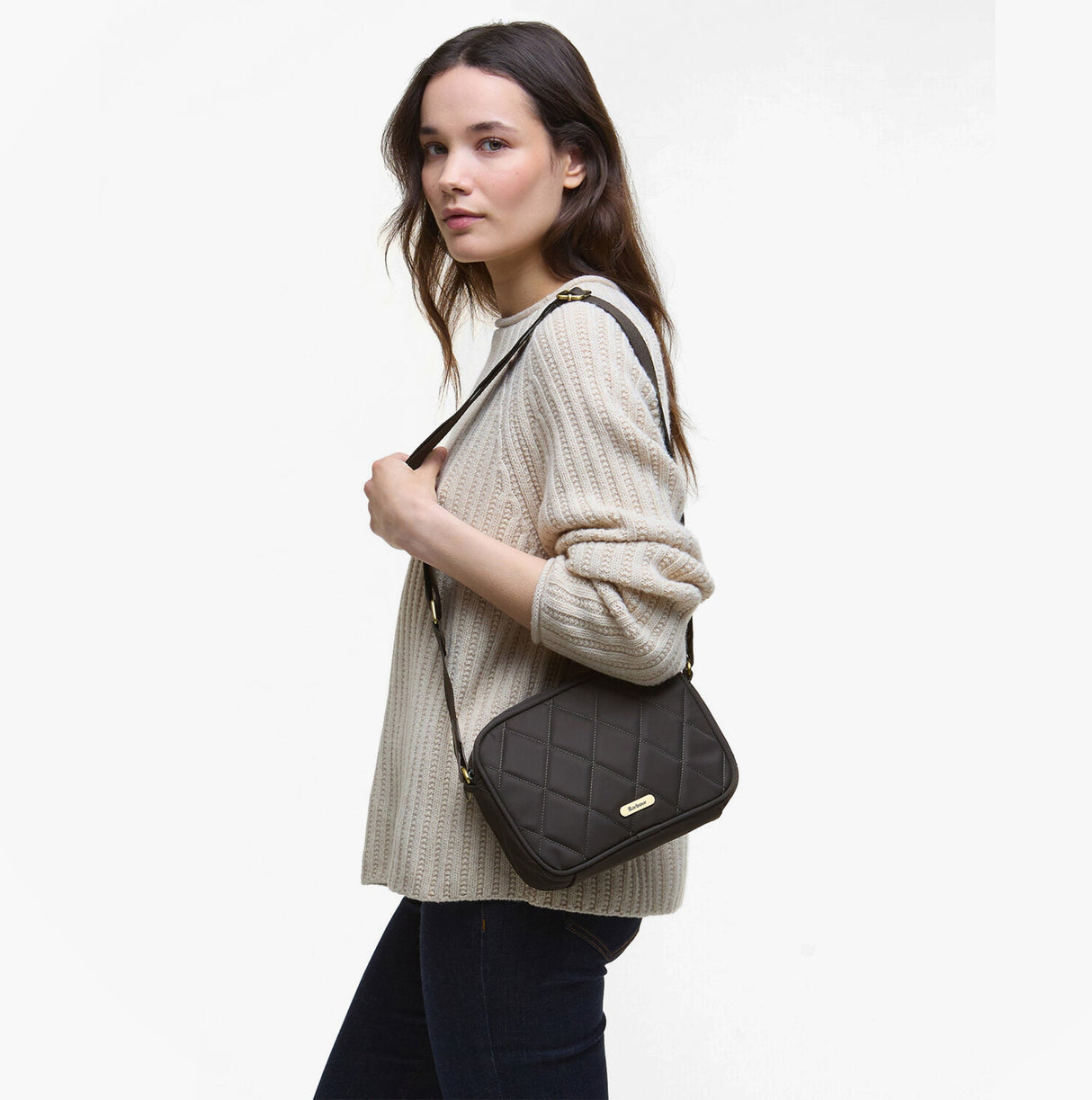 Barbour QUILTED Crossbody Bag Womens Olive