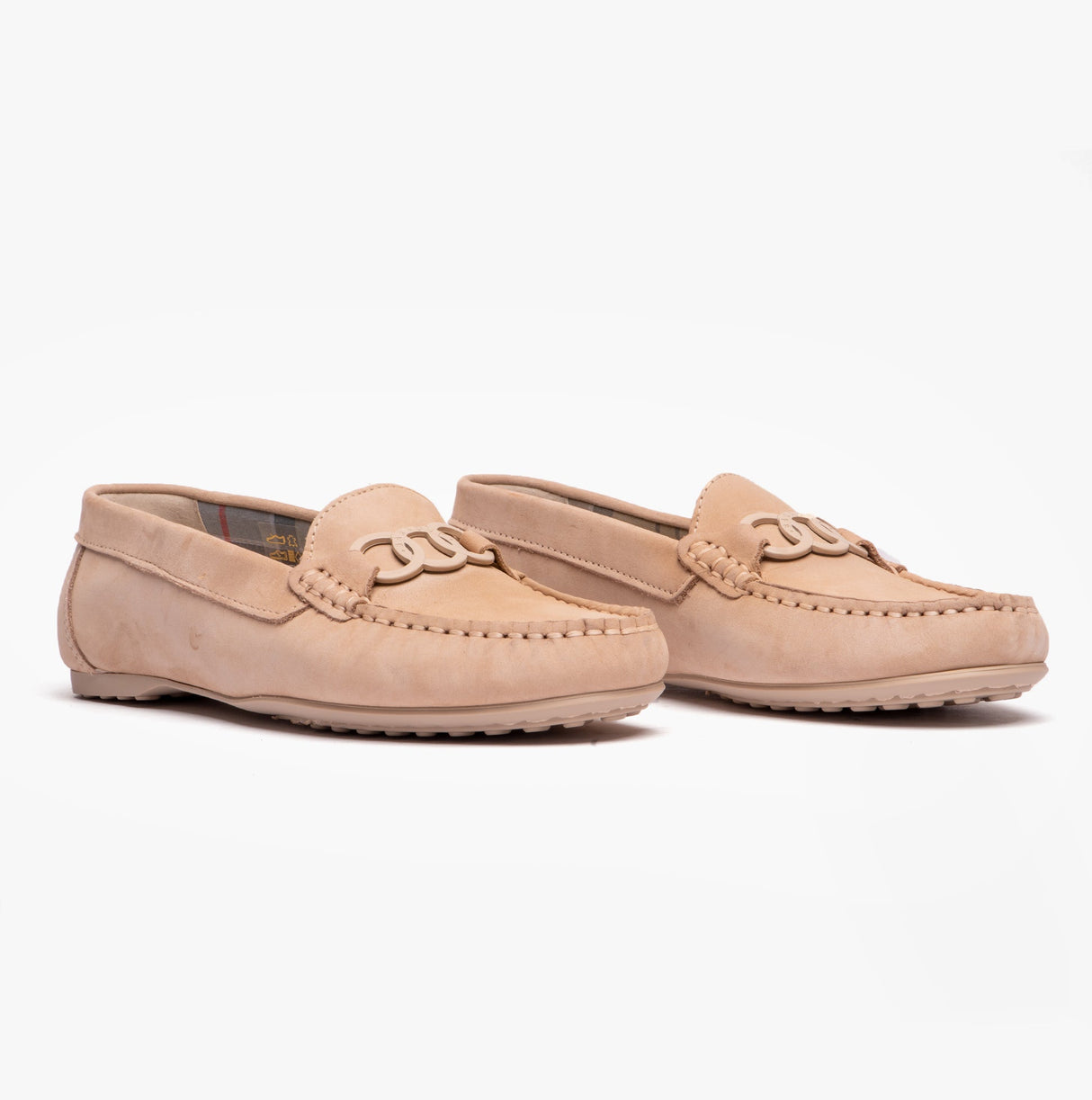 Barbour ASTRID Womens Buckle Loafers Beige