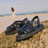 Barbour OTTERBURN Womens Fisherman Sandals Black