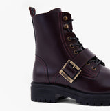 Barbour OUSEBURNE Womens Lace Up Boots Cherry Glace