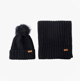 Barbour SALTBURN BEANIE & SCARF Womens Gift Set Black