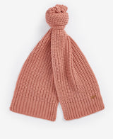 Barbour SALTBURN BEANIE & SCARF Gift Set Womens Pink Rust