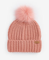 Barbour SALTBURN BEANIE & SCARF Gift Set Womens Pink Rust