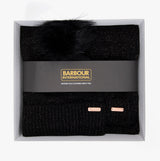 Barbour SPARKLE BEANIE & SCARF Womens Gift Set Black