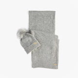 Barbour SPARKLE BEANIE & SCARF Womens Gift Set Grey Marl