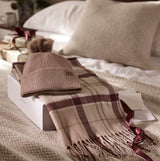 Barbour DOVER BEANIE & HAILES SCARF Gift Set Womens Muted Cabernet