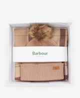Barbour DOVER BEANIE & HAILES SCARF Gift Set Womens Muted Cabernet